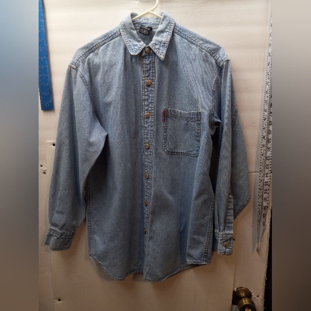 Warner Bros Studio Store Vintage Looney Tunes Embroidered Denim Shacket 90s Y2K